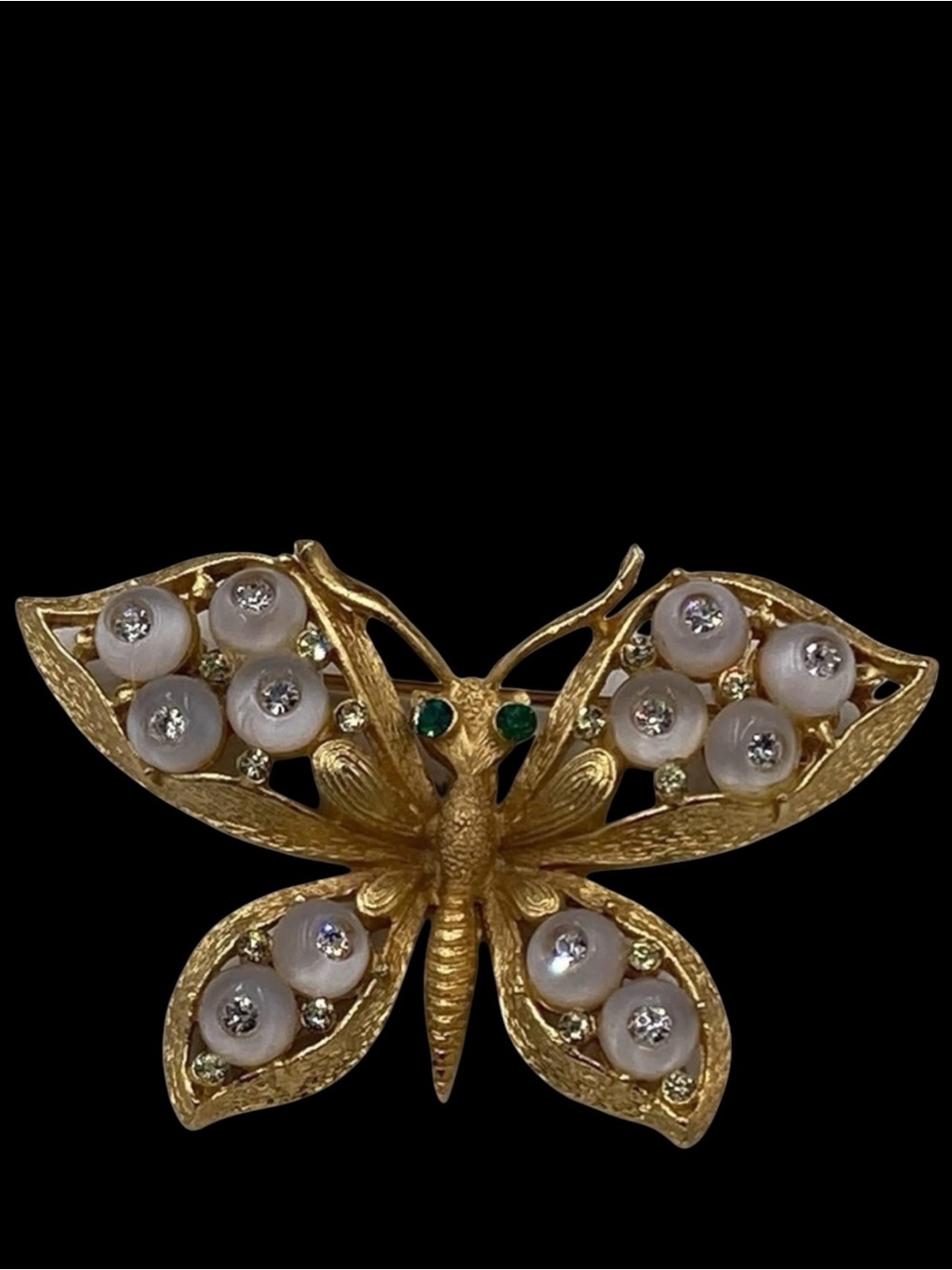 Vintage CoroCraft Shoe Button Butterfly Brooch